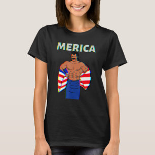 Merica American Mullet Business In Front Party In  T-Shirt