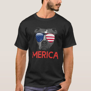 Merica American Pit Bull Terrier American Flag T-Shirt
