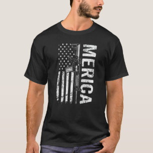 Merica Ar15 Gun Usa Flag Pro Guns 2nd Amendment T-Shirt