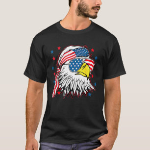 Merica Bald Eagle Mullet 4th Of July American Flag T-Shirt