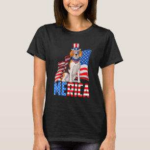 Merica Beagle 4th Of July American Usa Flag Beagle T-Shirt