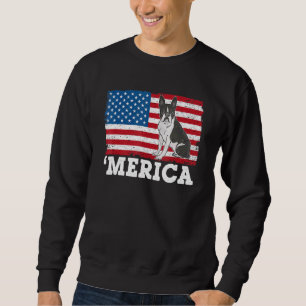 Merica Boston Terrier Dog 4th Of July USA Flag for Sweatshirt