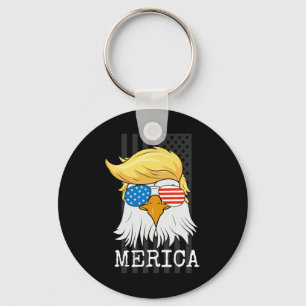 Merica Byld Eagle 4th Of July Trump American Flag Keychain