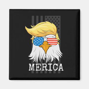 Merica Byld Eagle 4th Of July Trump American Flag Magnet