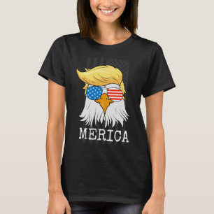 Merica Byld Eagle 4th Of July Trump American Flag T-Shirt