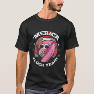 Merica Christmas In July Cool Flamingo Summer Trop T-Shirt