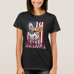 Merica Corgi Dog American Flag 4th Of July T Dog T-Shirt