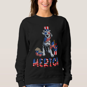 Merica Dalmatian 4th Of July American Usa Flag Dal Sweatshirt