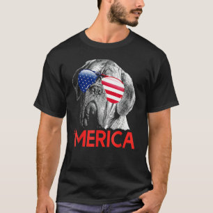 Merica Dogue De Bordeaux American Flag 4th Of July T-Shirt