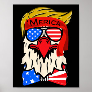 Merica Eagle 4th Of July Independence Day American Poster