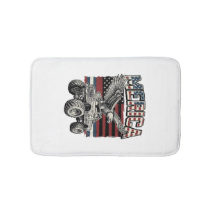 Merica Eagle Monster Truck Vintage Patriotic Bath Mat