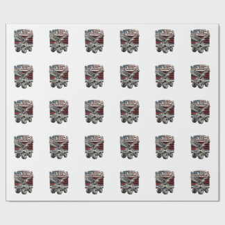 Merica Eagle Monster Truck Vintage Patriotic Wrapping Paper