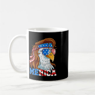 Merica Eagle Mullet 4th Of July American Flag Usa Coffee Mug