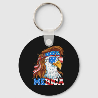 Merica Eagle Mullet 4th Of July American Flag Usa Keychain