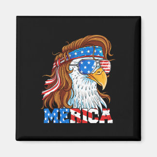 Merica Eagle Mullet 4th Of July American Flag Usa Magnet