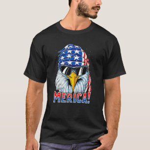 Merica Eagle Mullet American Flag Usa Veterans 4th T-Shirt