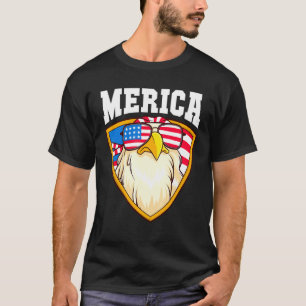 Merica Eagle Patriotic Fourth Of July American Fla T-Shirt