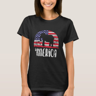 Merica Elephant American Flag USA Patriotic Indepe T-Shirt