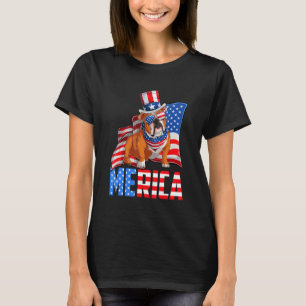 Merica English Bulldog 4th Of July American Usa Fl T-Shirt