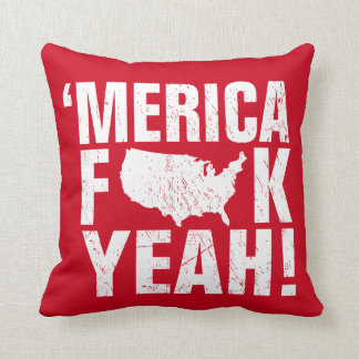 'merica fck yeah! Patriotic Throw Pillow