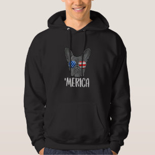 Merica French Bulldog Dog 4th Of July American Fla Hoodie