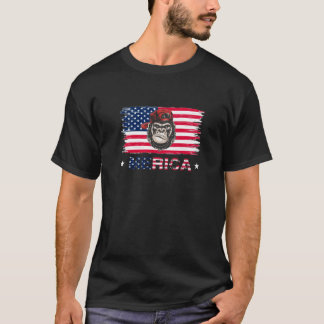 Merica Funny Gorilla Wear Cool Cap American Flag T-Shirt
