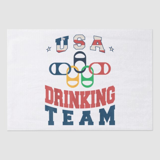 Merica Funny USA Drinking Team Patriotic USA Ameri Tissue Paper (Front)