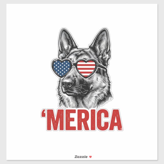 Merica German Shepherd Flag Sunglasses Shirt Desig (Sheet)