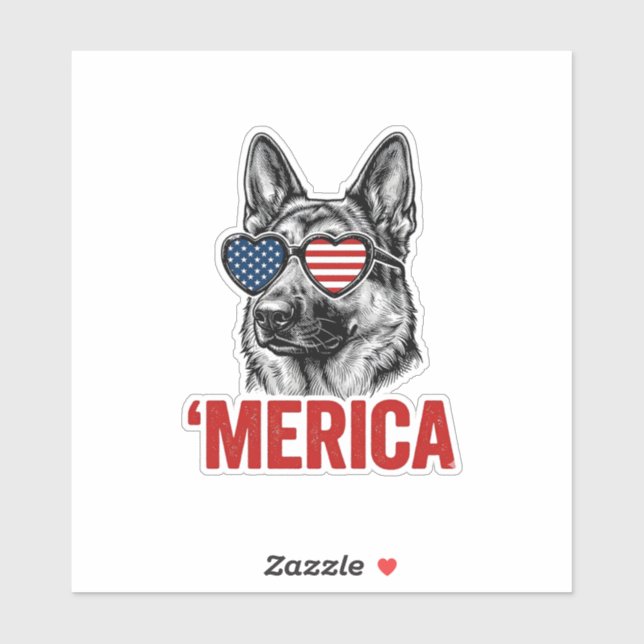 Merica German Shepherd Flag Sunglasses Shirt Desig (Sheet)