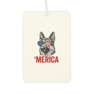Merica German Shepherd Flag Sunglasses Shirt Desig Air Freshener