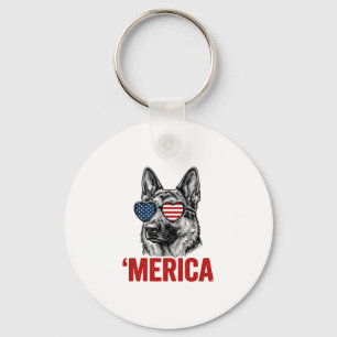 Merica German Shepherd Flag Sunglasses Shirt Desig Keychain