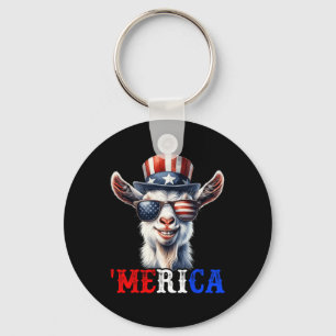 Merica Goat Patriotic 4th Of July Funny Kids Men W Keychain