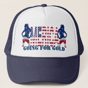 Merica going for gold trucker hat