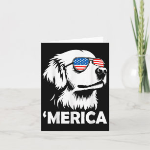 Merica Golden Retriever - 4th Of July Card