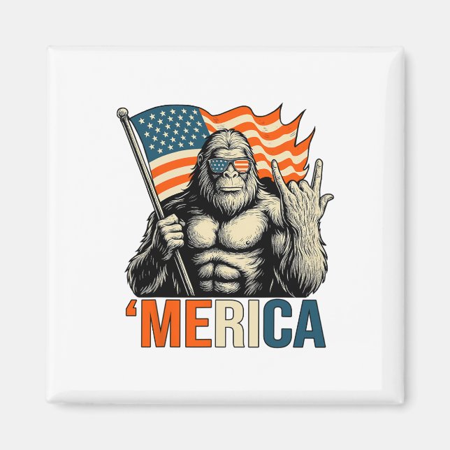 ‘merica Gorilla Flag Sungles Funny Patriotic  Magnet (Front)