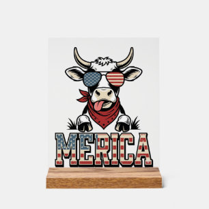 Merica Graphique de gravure vintage de vache patri