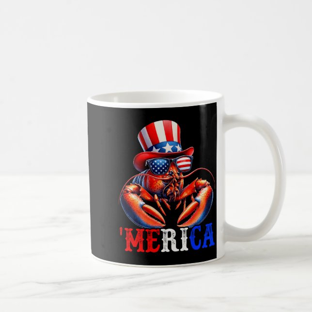 Merica Lobster Patriotic 4th Of July Funny Kids Me Coffee Mug (Right)