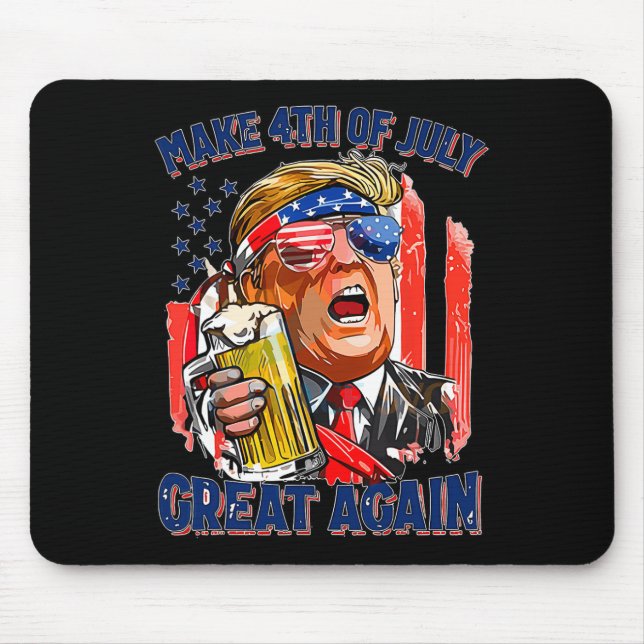 Merica Make 4th Of July Great Again Men Drinking B Mouse Pad (Front)