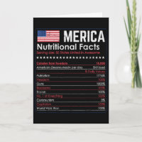 Merica Nutrition Fact Funny America 4th Of July Pa