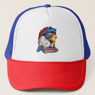 Merica Patriotic Eagle 4th of July Trucker Hat