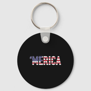 Merica - Patriotic Flag Usa United States America Keychain