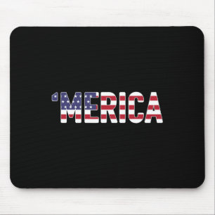 Merica - Patriotic Flag Usa United States America Mouse Pad