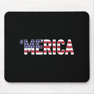 Merica - Patriotic Flag Usa United States America Mouse Pad
