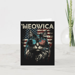 Merica Patriotic Maine Coon Cat  Card