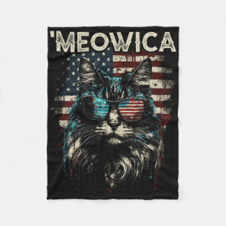 Merica Patriotic Maine Coon Cat Fleece Blanket