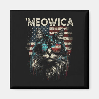 Merica Patriotic Maine Coon Cat Magnet