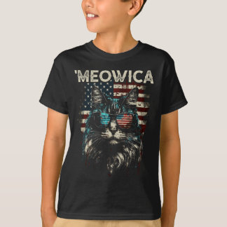 Merica Patriotic Maine Coon Cat T-Shirt