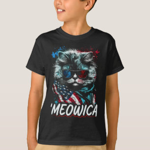 Merica Patriotic Persian Cat  T-Shirt