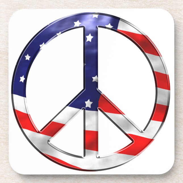 merica peace sign coaster (Front)
