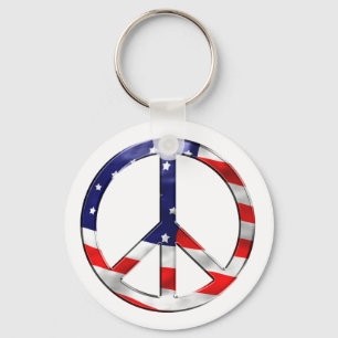 merica peace sign keychain